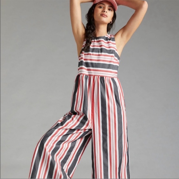 Maeve Anthropologie Striped Wide-leg Jumpsuit - Picture 3 of 8